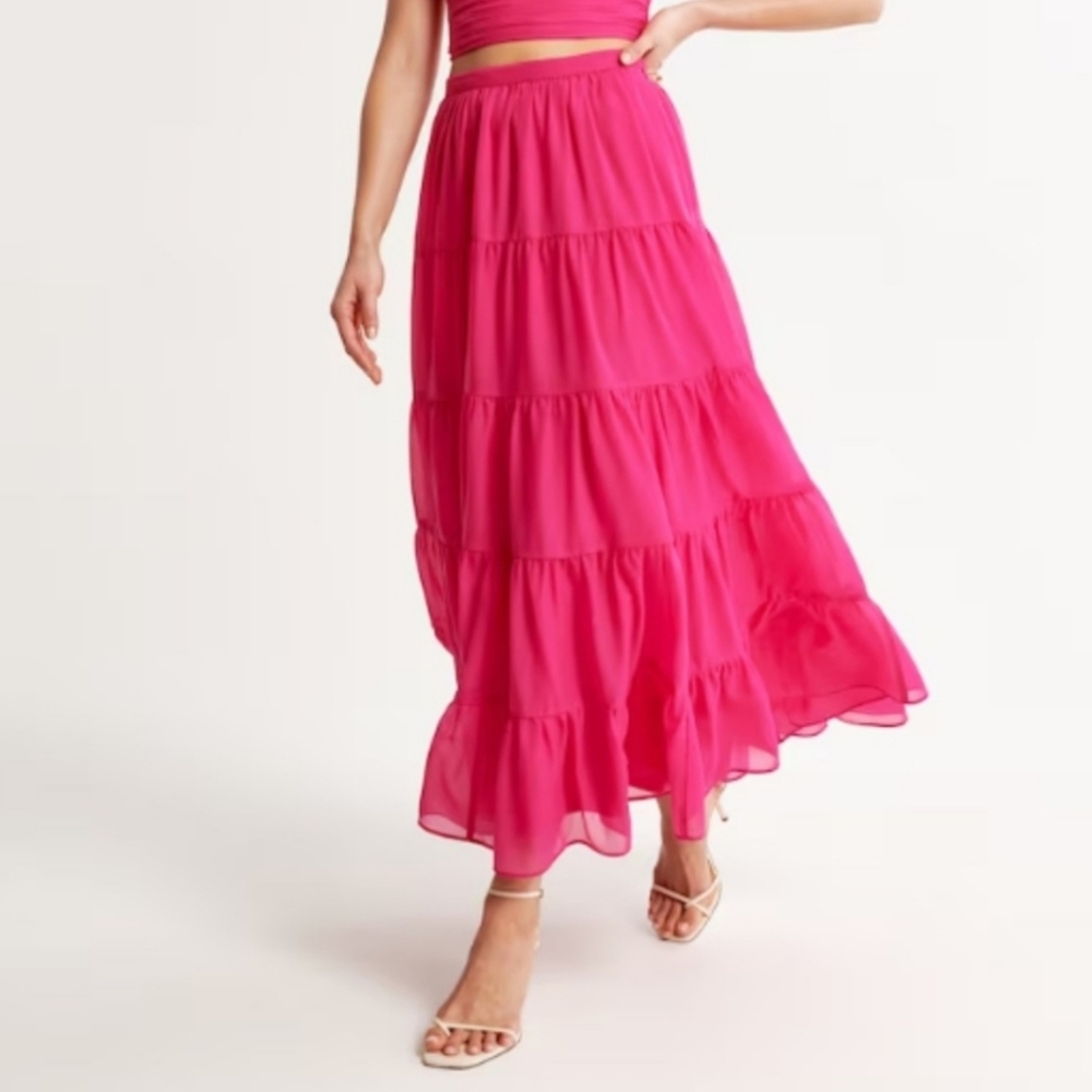 Like New Pink Tiered Skirt